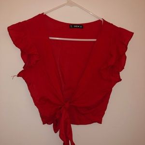 Cross-over Cropped Blouse